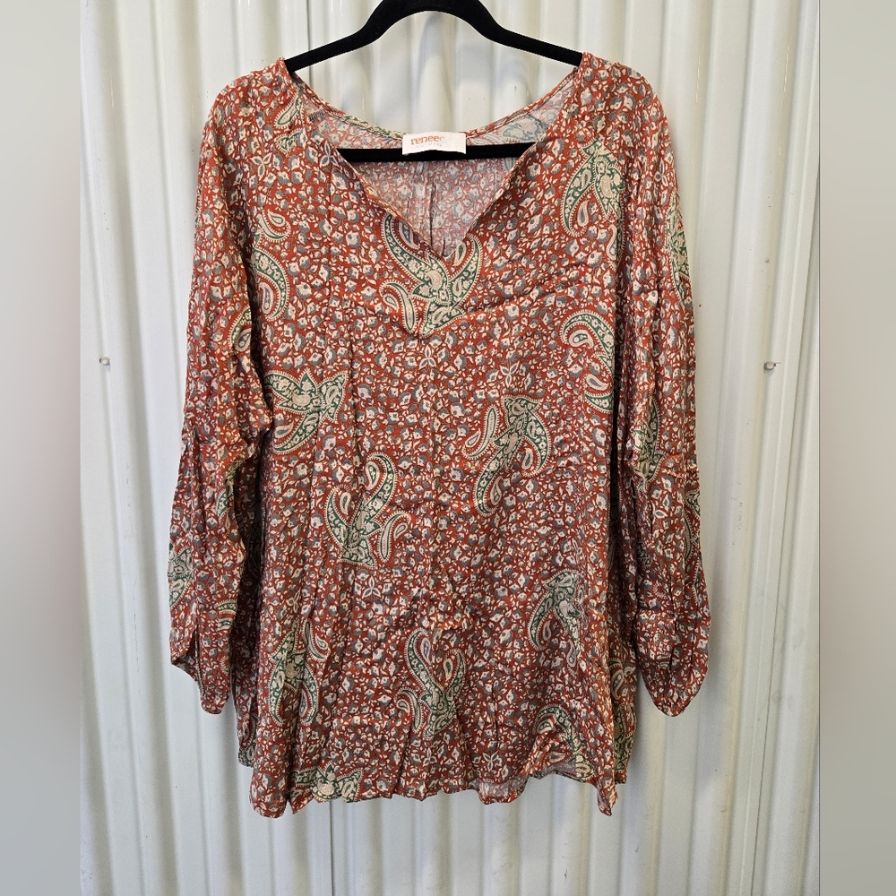 Renee C. Multicolor Paisley Blouse - Picture 1 of 5